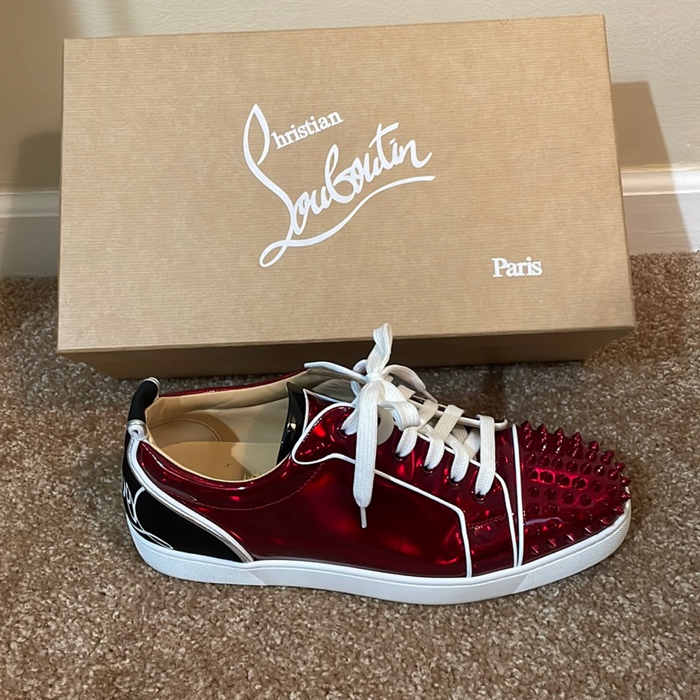 Christian Louboutin fun Louis junior spikes flat (version Loubi/ Black) size 45